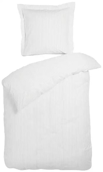 240x220 cm Raie hvid - Stribet dobbelt dynebetræk - 100% Bomuldssatin Night & Day sengetøj - Stribet Sengetøj